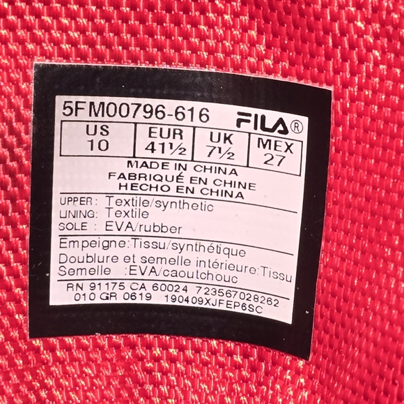 Fila Disruptor Ballistic Red Mesh High Top Sneakers Size 10 - Picture 9 of 10